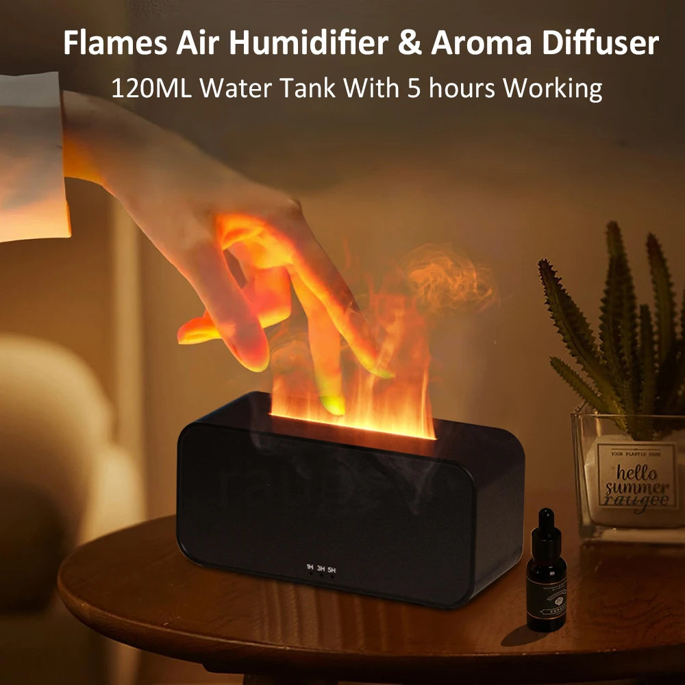 Aroma Diffuser (7 Colorful Flame) Air Humidifier - Essential Oil Aromatherapy