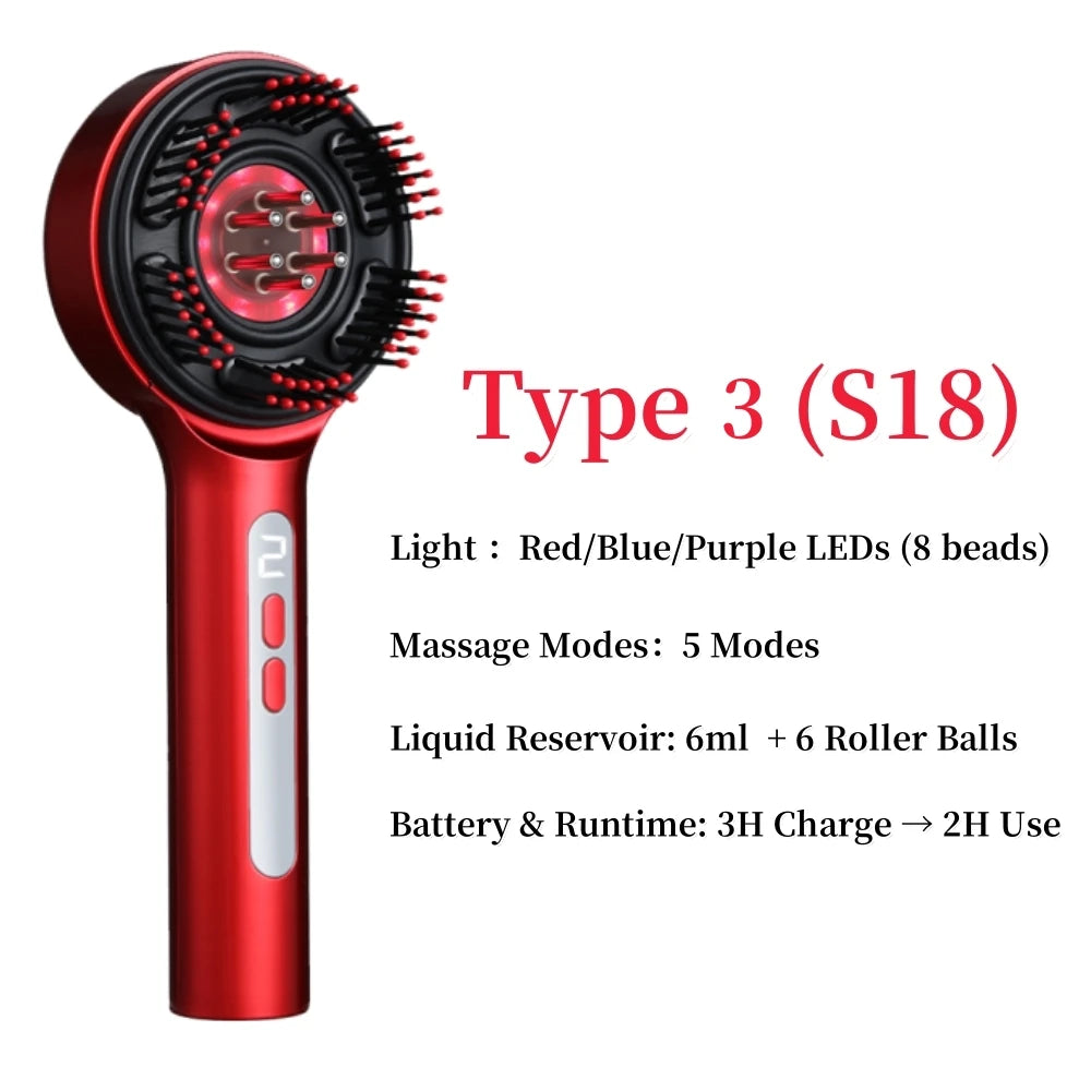 Red Light Anti Hair Lost Electric - Head Massager Comb Scalp Relax Massager