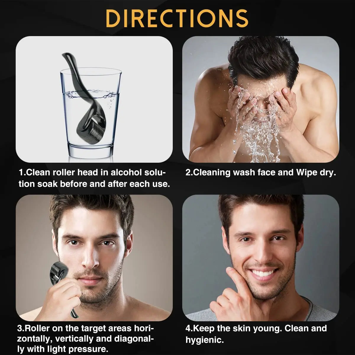 Beard Grow 540 Derma Roller Needles for Facial Hair Growth