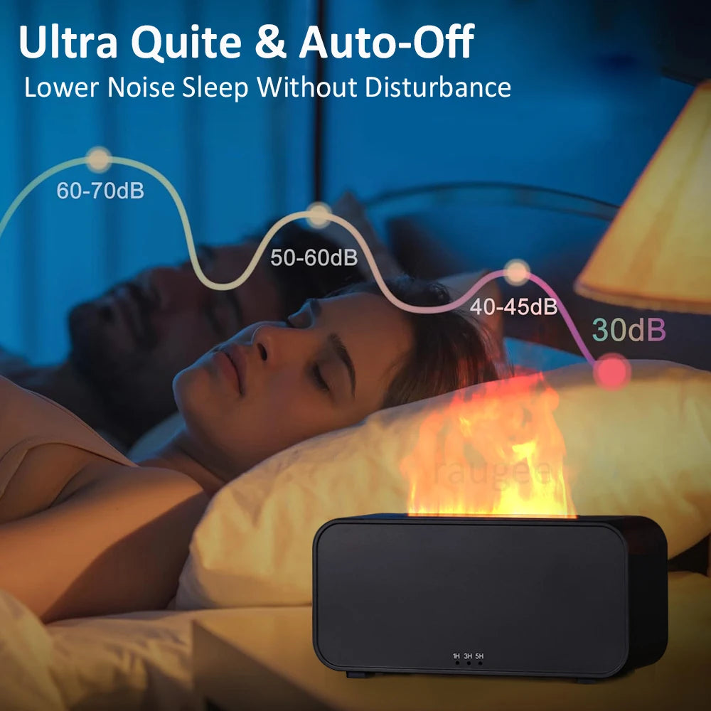 Aroma Diffuser (7 Colorful Flame) Air Humidifier - Essential Oil Aromatherapy