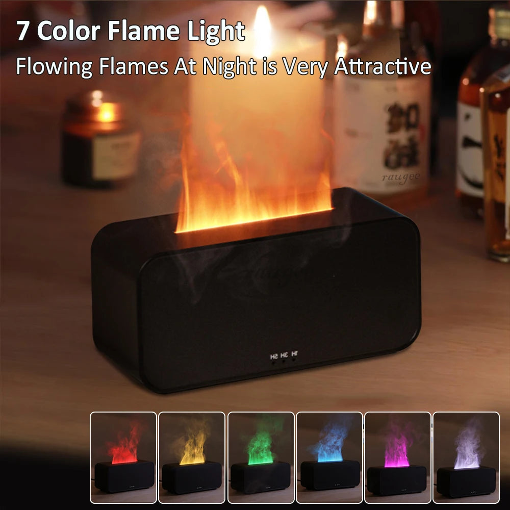 Aroma Diffuser (7 Colorful Flame) Air Humidifier - Essential Oil Aromatherapy
