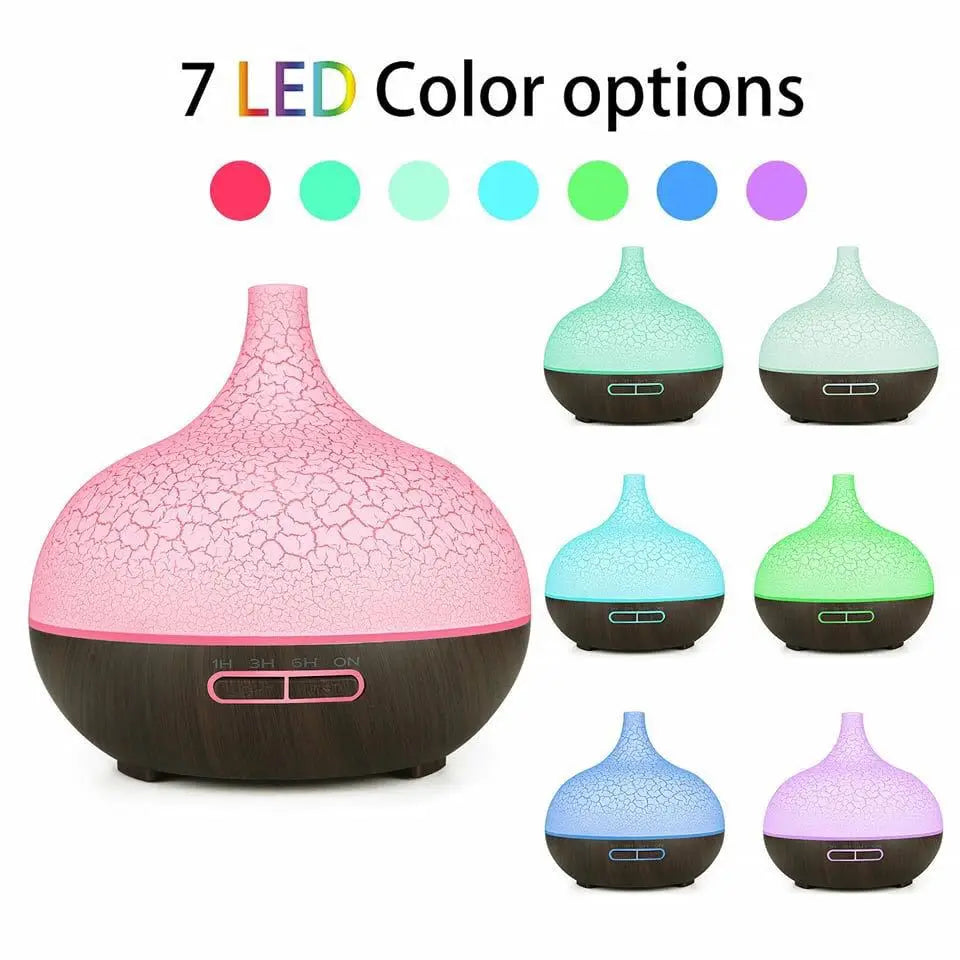 Air Humidifier 4 in 1 with Starry Projector Aromatherapy Diffuser & Flame Effect