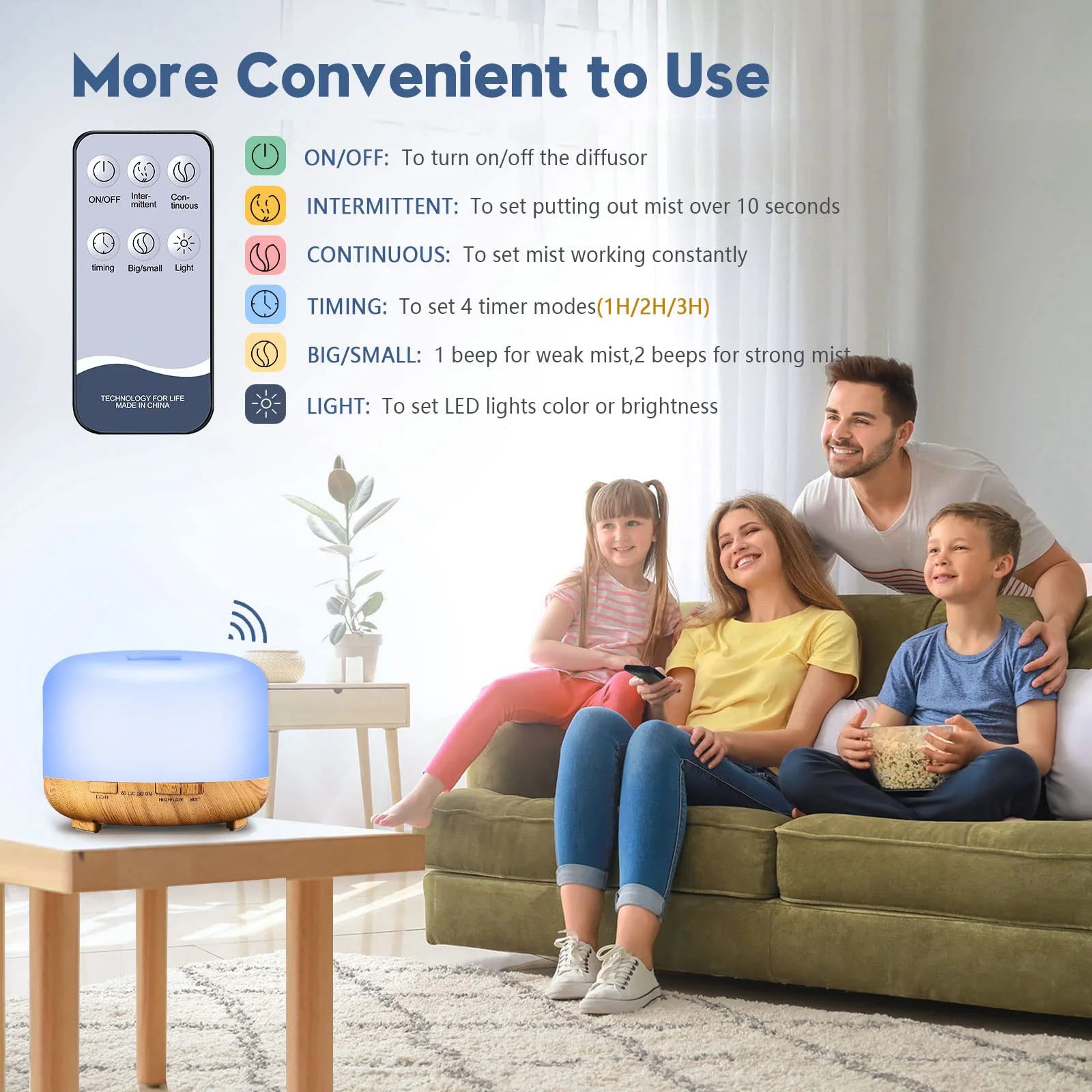 500ML Aroma Diffuser - Your Calm, One Click Away (6 Oils Optional)