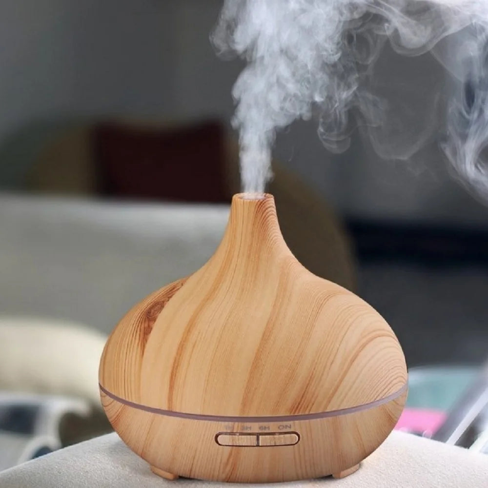 Air Humidifier 4 in 1 with Starry Projector Aromatherapy Diffuser & Flame Effect