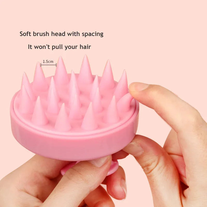 Silicone Scalp Massager & Shampoo Brush - Painless Hair Growth Stimulator for Shower, Gentle Head Spa Tool