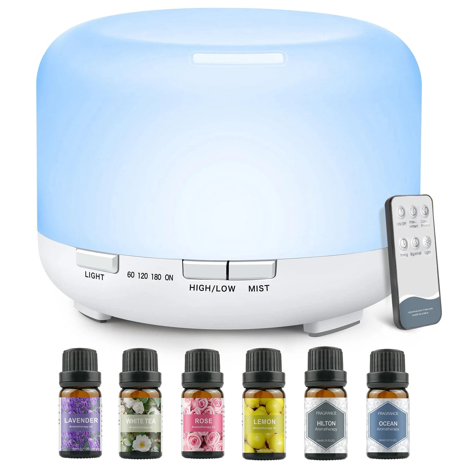 500ML Aroma Diffuser - Your Calm, One Click Away (6 Oils Optional)