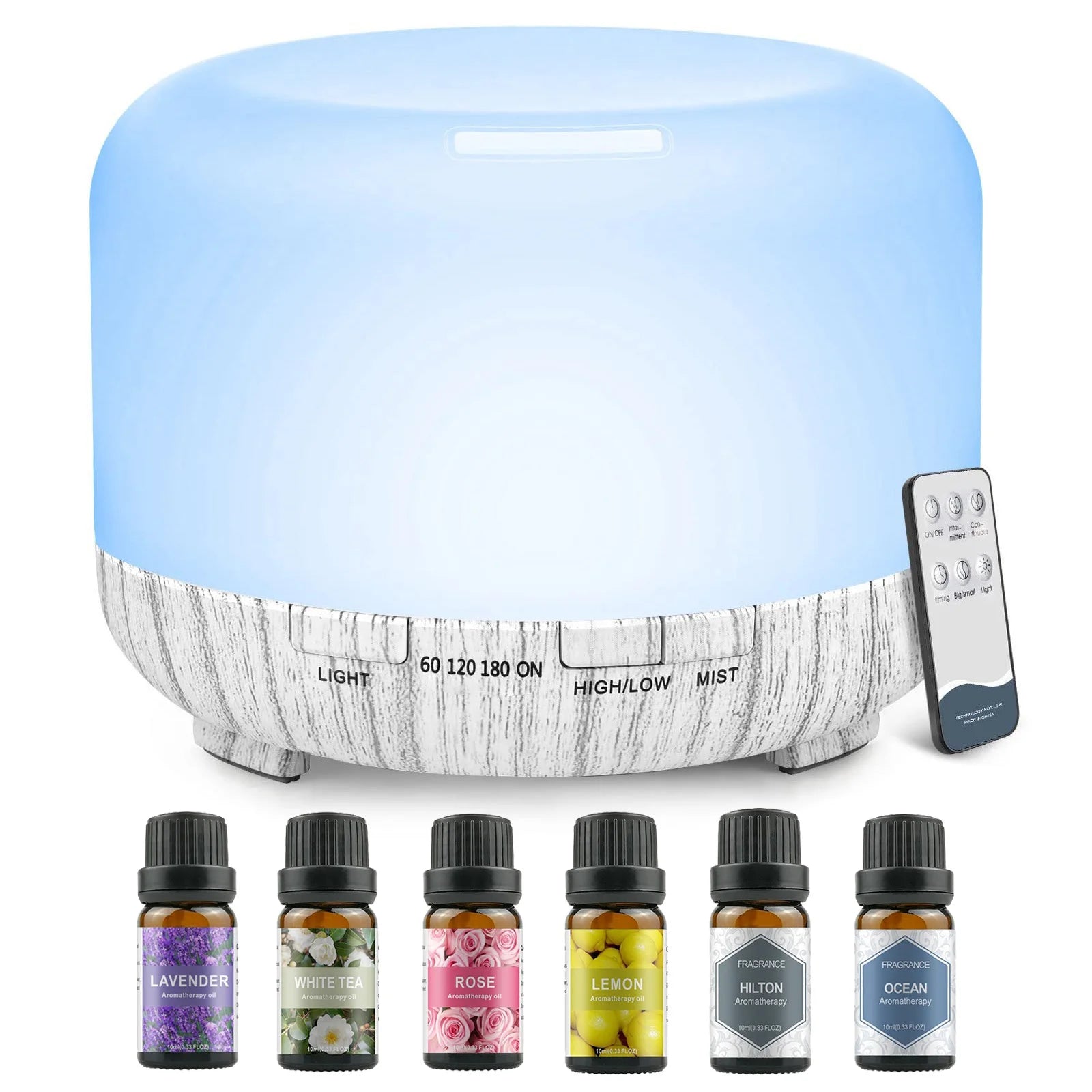 500ML Aroma Diffuser - Your Calm, One Click Away (6 Oils Optional)